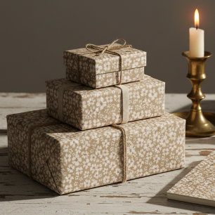 Antikes botanisches Creme-Blumen-Geschenkpapier Geschenkpapier