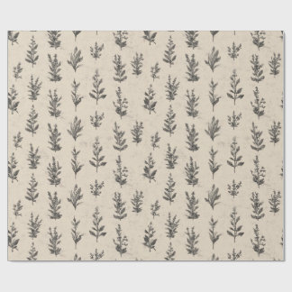 Antikes Botanisches Kräutermuster – Vintage Floral Geschenkpapier