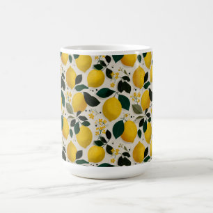 Antikes botanisches Zitronen-Nahtlosmuster Kaffeetasse