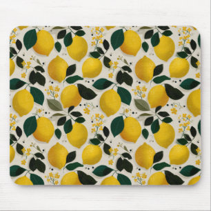 Antikes botanisches Zitronen-Nahtlosmuster Mousepad