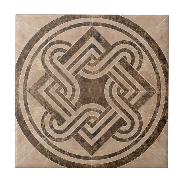Antikes braunes Design Fliese (Vorderseite)