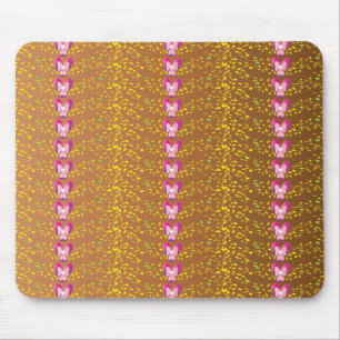 Antikes Bronze- und Rosa-Blumen-Veilchenmuster Mousepad