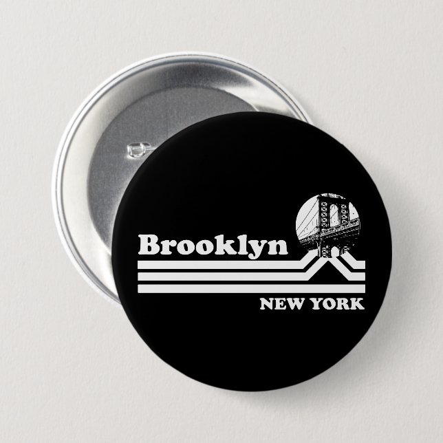 Antikes Brooklyn New York Button (Vorne & Hinten)