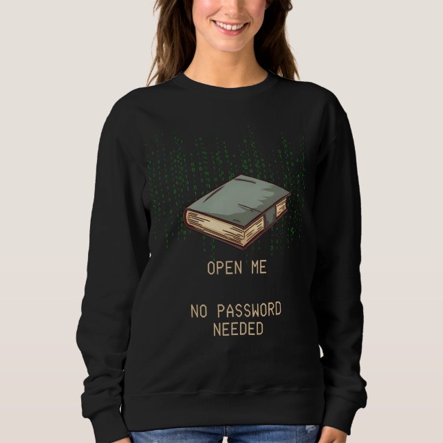 Antikes Buch mit binärem Code-Angebot für Tech Gee Sweatshirt (Vorderseite)