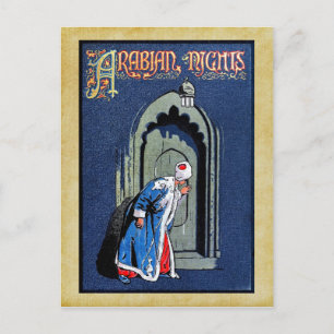 Antikes Bucheinband-Design Buchcover Tausendundein Postkarte