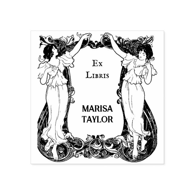 Antikes Büchergestell Ex Libris Stempel (Prägung)