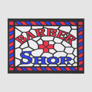Antikes Buntglas-Friseursalon-Zeichen Seidenpapier