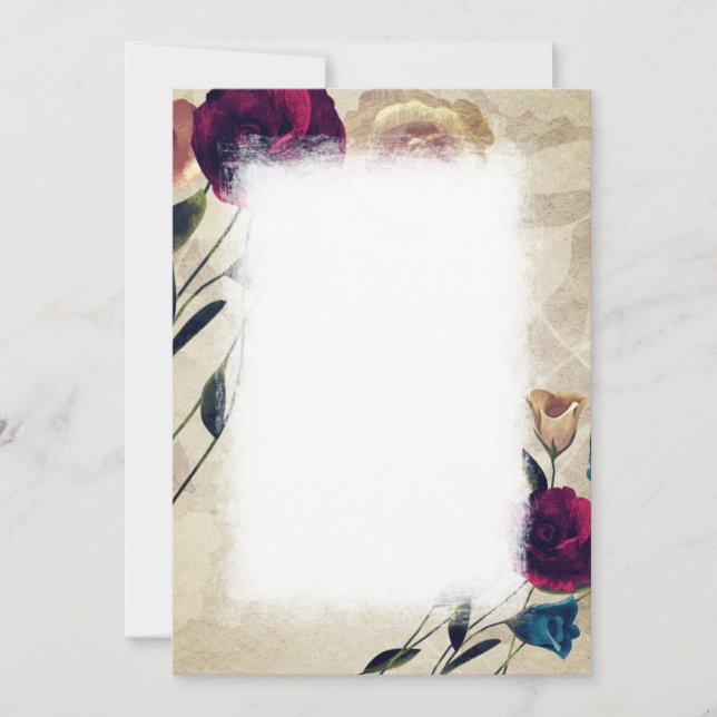 Antikes Burgund Beige Rose Hochzeit Tischnummer (Vorderseite)