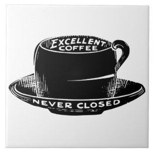Antikes Café-Coffee-Schild Keramikfliese