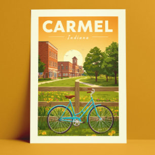 Antikes Carmel Indiana Postkarte
