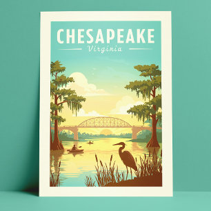 Antikes Chesapeake Virginia Postkarte