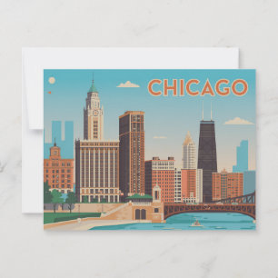 Antikes Chicago Postkarte