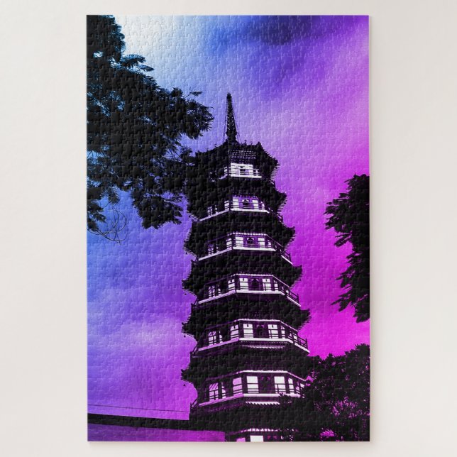Antikes China Kanton die blumige Pagode (Vertikal)