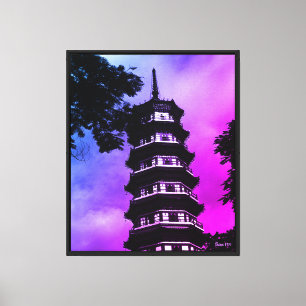 Antikes China Kanton die blumige Pagode Leinwanddruck