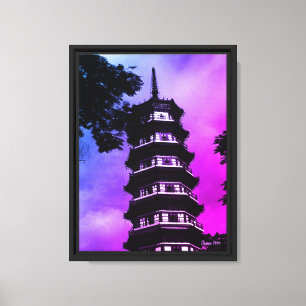 Antikes China Kanton die blumige Pagode Leinwanddruck