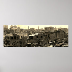 Antikes China Kanton Stadt Poster