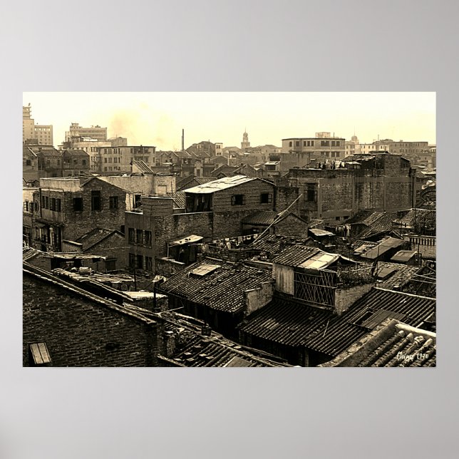 Antikes China Kanton Stadt Poster (Vorne)