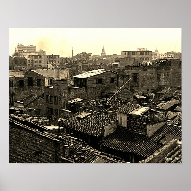 Antikes China Kanton Stadt Poster (Vorne)