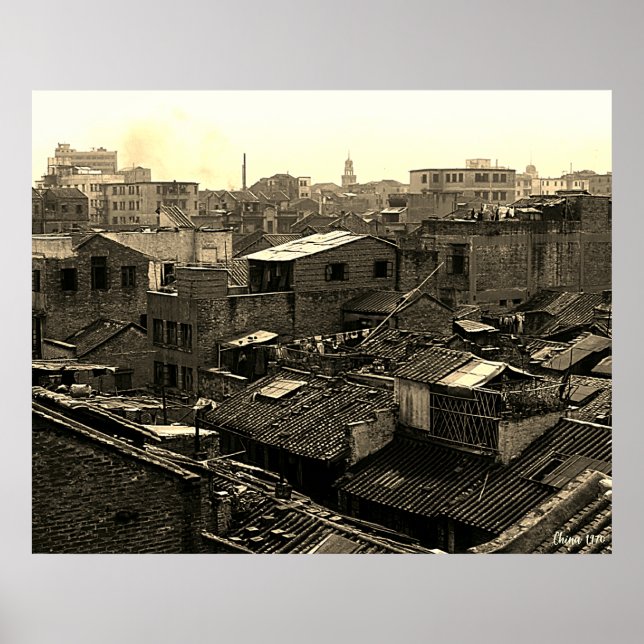 Antikes China Kanton Stadt Poster (Vorne)