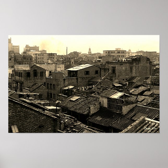 Antikes China Kanton-Stadt Poster (Vorne)