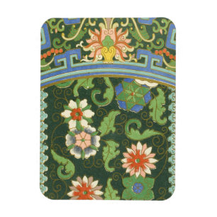 Antikes chinesisches Cloisonné-Muster: Jade Grün Magnet