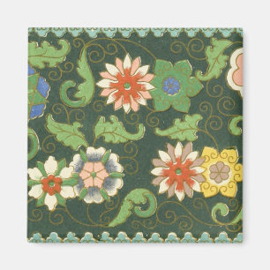 Antikes chinesisches Cloisonné-Muster: Jade Grün Magnet