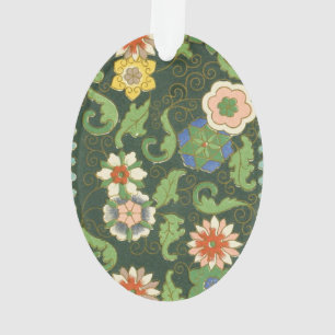 Antikes chinesisches Cloisonné-Muster: Jade Grün Ornament
