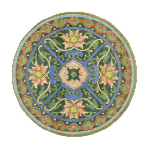 Antikes chinesisches Cloisonné-Muster: Jade Grün Schneidebrett