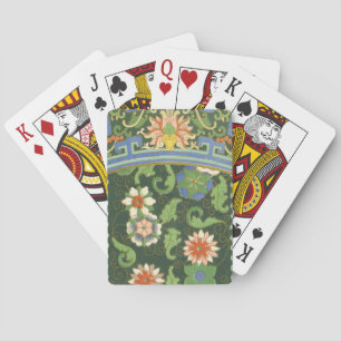 Antikes chinesisches Cloisonné-Muster: Jade Grün Spielkarten