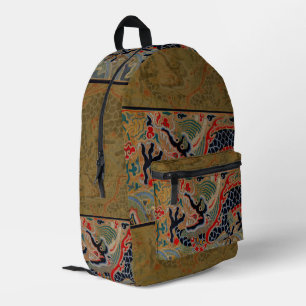 Antikes chinesisches Drache Seidenstickerei-Muster Bedruckter Rucksack