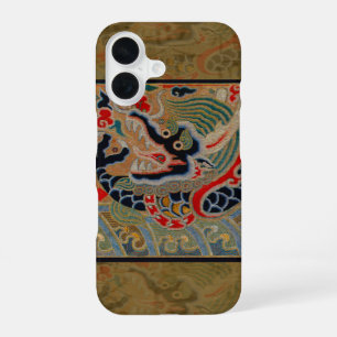 Antikes chinesisches Drachen-Seidenstickereimuster iPhone 16 Hülle