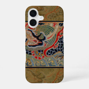 Antikes chinesisches Drachen-Seidenstickereimuster iPhone 16 Hülle