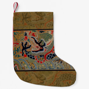 Antikes chinesisches Drachen-Seidenstickereimuster Kleiner Weihnachtsstrumpf