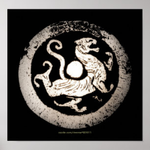 Antikes chinesisches Drachenschlupfen Poster