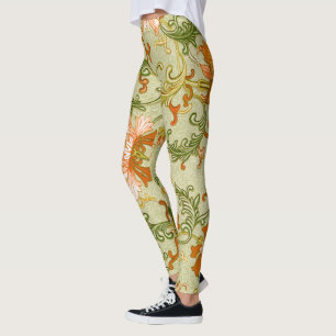 Antikes chinesisches Ornament Jones Blumen Leggings