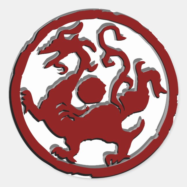 Antikes chinesisches Symbol: Drache Runder Aufkleber (Vorderseite)