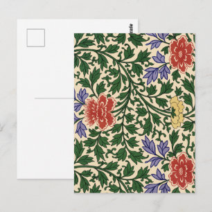 Antikes Chinoiserie-Pfingstrosenmuster von Owen Jo Postkarte