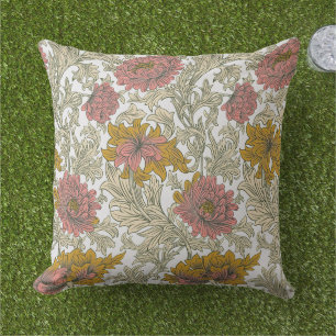 Antikes Chrysanthemen-Muster von William Morris Kissen