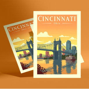 Antikes Cincinnati Ohio Postkarte