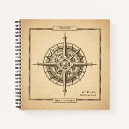 Antikes Compass-Rose-Reiseführer Notizbuch