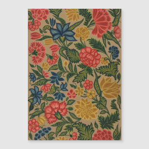 Antikes Crewel-Blumenstickereimuster Magnetkarte
