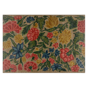 Antikes Crewel-Blumenstickereimuster Schneidebrett