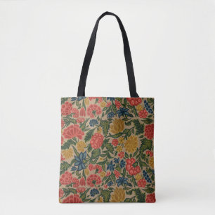 Antikes Crewel-Blumenstickereimuster Tasche