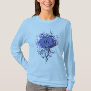 Antikes Damastmuster mit Monogramm Buchstabe G T-Shirt