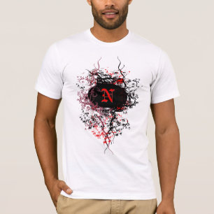 Antikes Damastmuster mit Monogramm Buchstabe N T-Shirt
