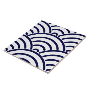 Antikes Delft-Blau Koinobori Fischschuppenmuster Fliese