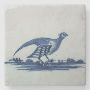 Antikes Delft Blauer Tile - Groß im Gras Steinuntersetzer