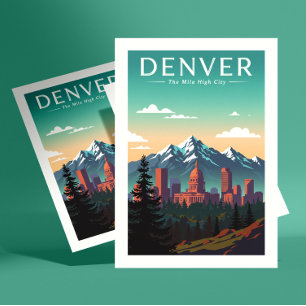 Antikes Denver Postkarte