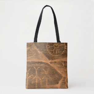 antikes Design an der Höhlenwand. Antiquitätengesc Tasche