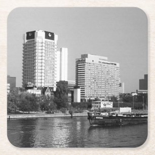 Antikes Deutschland Frankfurt Main Fluss Rechteckiger Pappuntersetzer